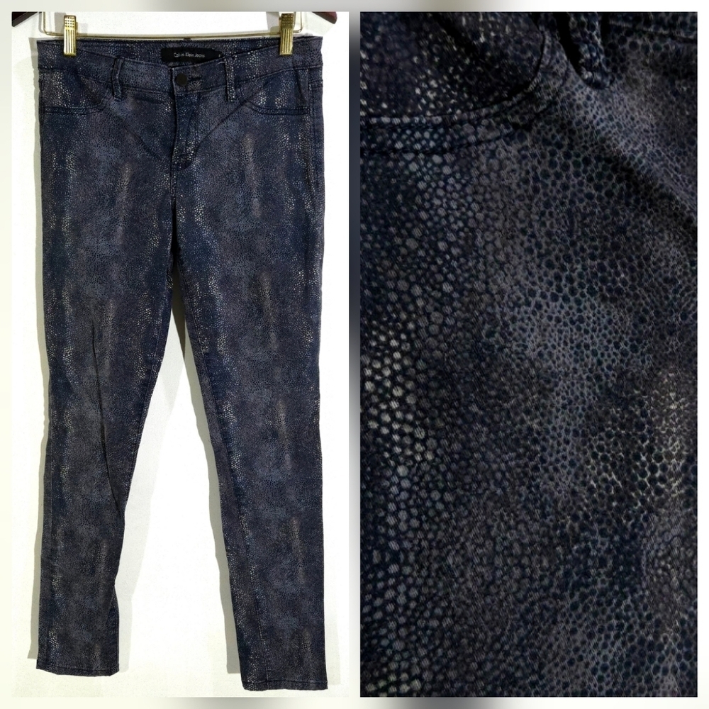 Calvin Klein | Grey Snake Skin Pattern Women's Jeans